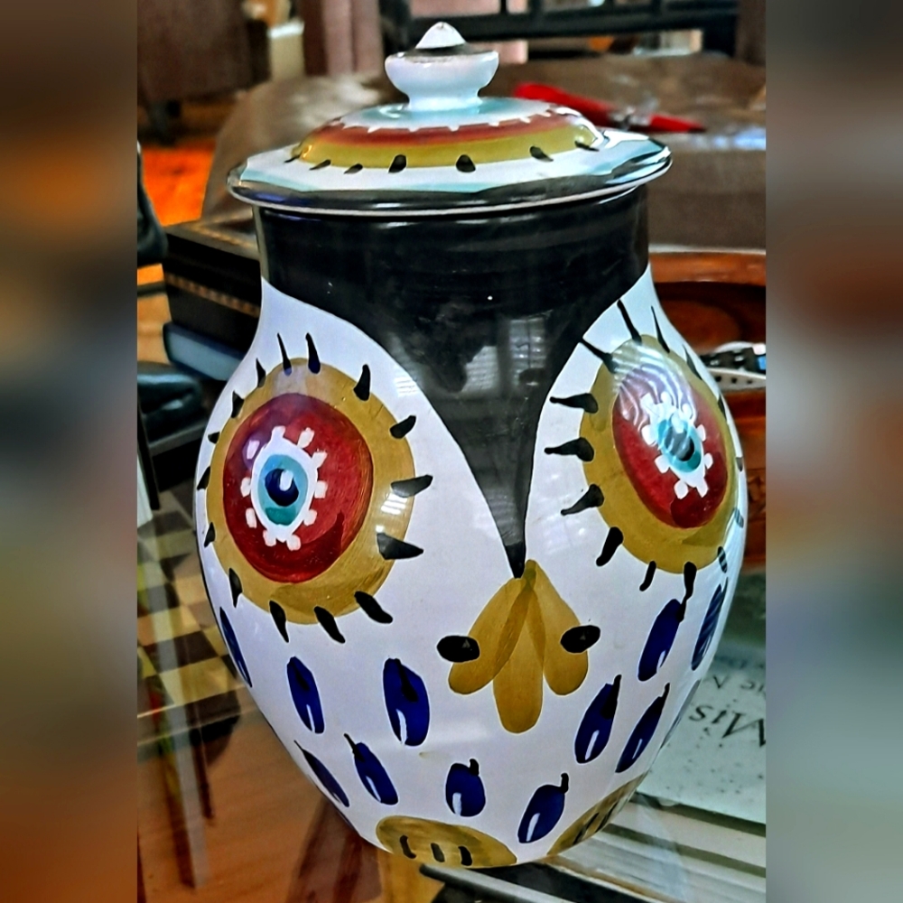 Italian Ceramic Owl Cannister Made Exclusively for Starbucks